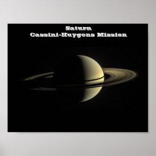 Poster NASA Saturno pela Missão Cassini-Huygens