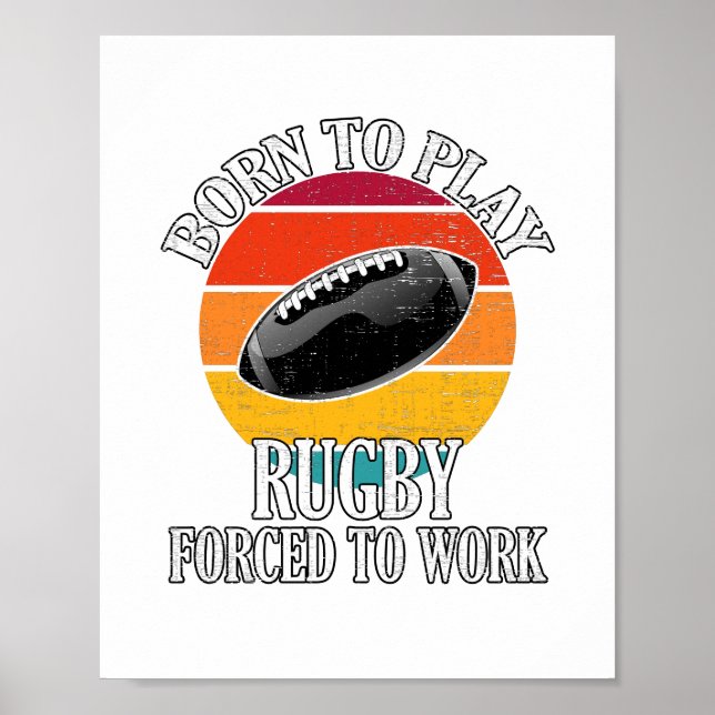 Poster Nascer A Jogar Rugby Forçado A Funcionar (Frente)