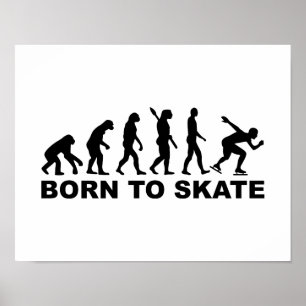 Póster Nascer a patinar patinagem da velocidade da