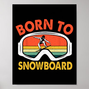 Poster Nascer Ao Snowboard Retro Snowboard Esporte