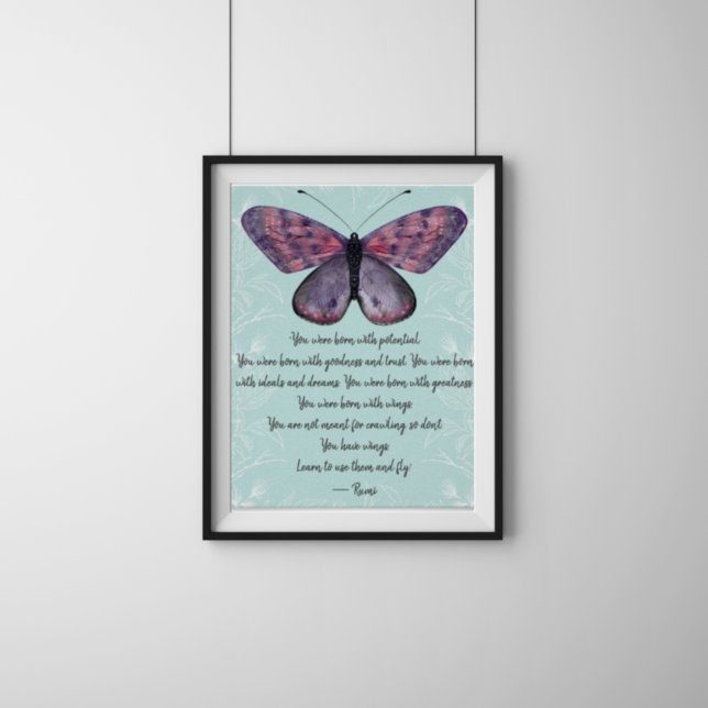 Poster Nascer com borboleta de asas Rumi (Criador carregado)