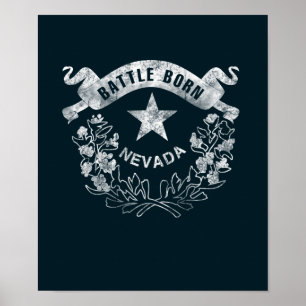 Póster Nascer da batalha - Nevada, Las Vegas. Vintage do