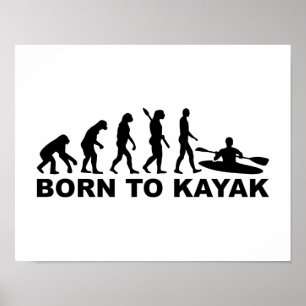Póster Nascer da evolução ao caiaque