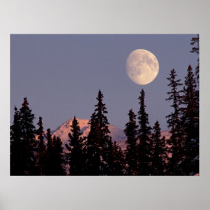 Poster Nascer da Lua no Início do Inverno   Anchorage, Al