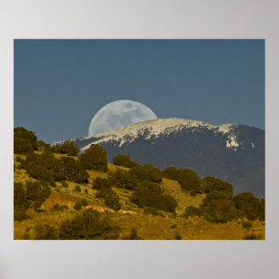 Poster Nascer da lua sobre as montanhas Sangre de Cristo,