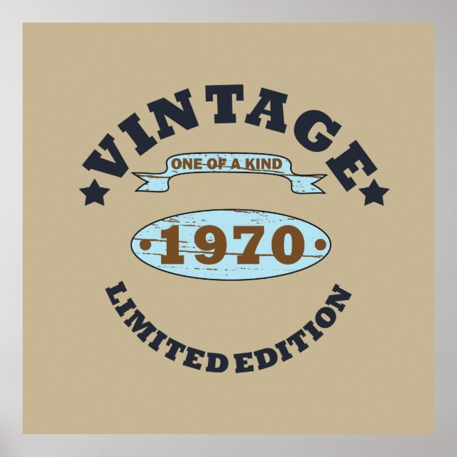 Poster Nascer de aniversário de 1970 (Frente)