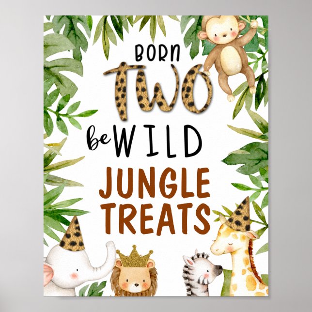 Poster Nascer de Safari Animal como símbolo de aniversári (Frente)