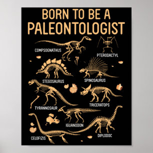 Poster Nascer de ser um esqueleto PALEONTÓLOGO Dinossauro