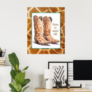 Poster Nascer de Stand Tall - Girafa Cowgirl Boots Art