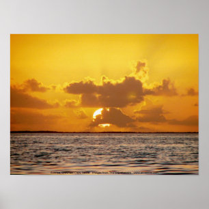 Póster Nascer do sol, Cays afogados, Belize