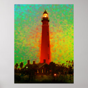 Póster Nascer do sol colossal Daytona 52" do farol x 72"