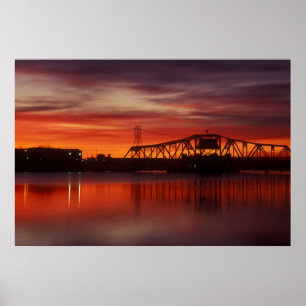 Póster Nascer do sol da ponte da rua do ponto