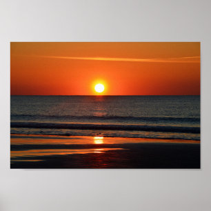 Poster Nascer do sol da praia da ilha de Seabrook