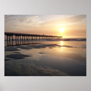 Póster Nascer do sol da praia de Jacksonville - cais