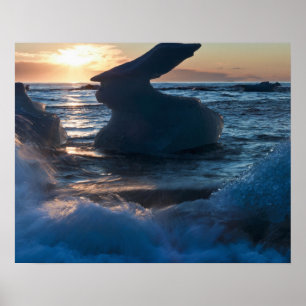Poster Nascer do sol e formações de iceberg