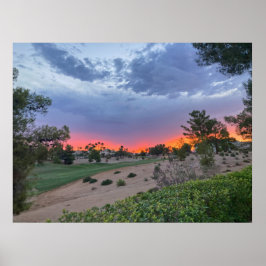 Poster Nascer do sol em Las Vegas sobre campo de golfe no