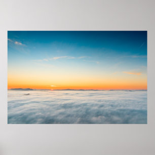 Poster Nascer do sol mágico acima das nuvens