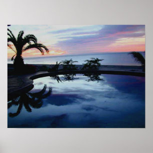 Póster Nascer do sol na casa de campo beira-mar do BLANCA