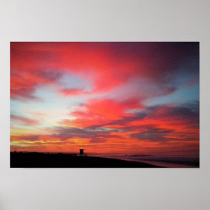 Póster Nascer do sol na praia de Newport, CA