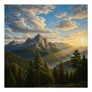 Póster Nascer do Sol nas Montanhas