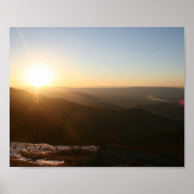 Poster Nascer do sol no Blue Ridge (Frente)