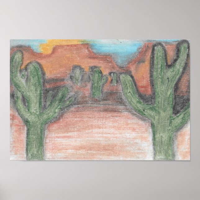 Poster Nascer do Sol no Deserto (Frente)