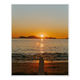 Póster Nascer do Sol no Mar Pôr do Sol Ondas do Oceano