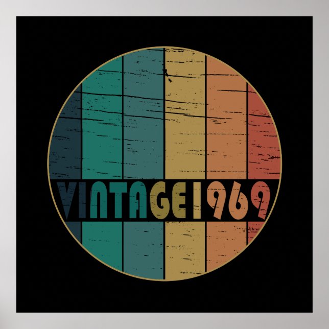 Poster Nascer em presente de aniversário de 1969 (Frente)