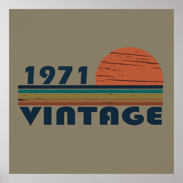 Poster Nascer em presente de aniversário de 1971 (Frente)