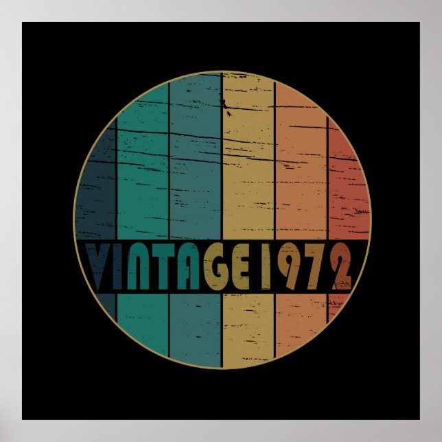 Poster Nascer em presente de aniversário de 1972 (Frente)