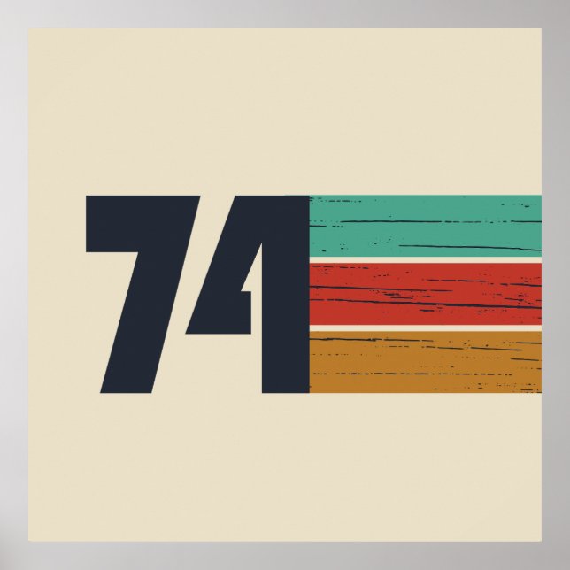 Poster nascer em presente de aniversário de 1974 (Frente)