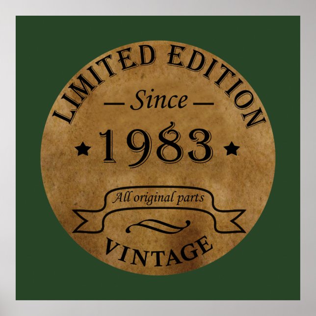 Poster Nascer em presente de aniversário de 1983 (Frente)