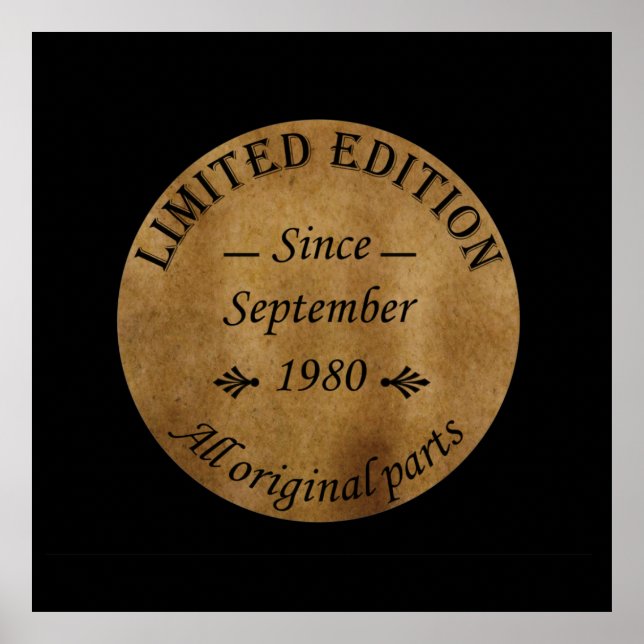 Poster nascer em setembro de 1980, data de nascimento (Frente)