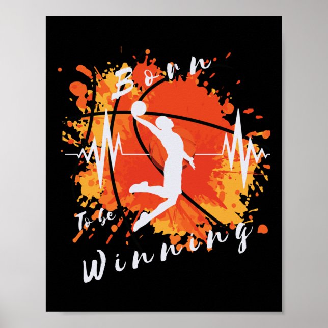Poster Nascer Engraçado De Basquete Para Ganhar Design Es (Frente)