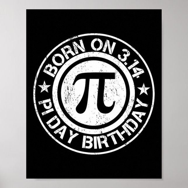 Poster Nascer No Dia De Aniversário Do Pi 3.14 (Frente)