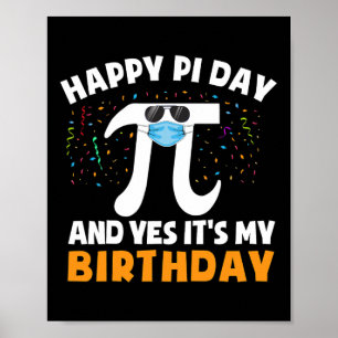 Poster Nascer No Dia De Aniversário Do Pi Camisas Feliz A
