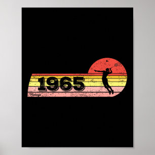 Poster Nascer para jogadores de Badminton 1965 Birthday V