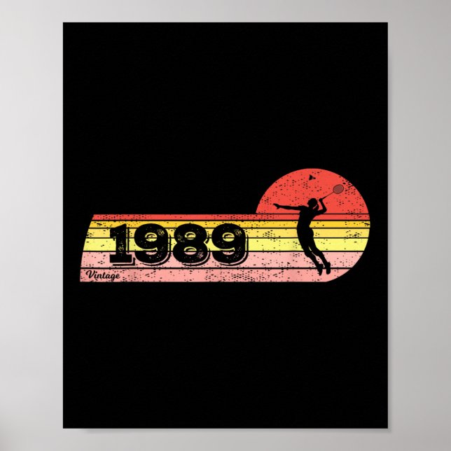 Poster Nascer para jogadores de Badminton 1989 Birthday V (Frente)
