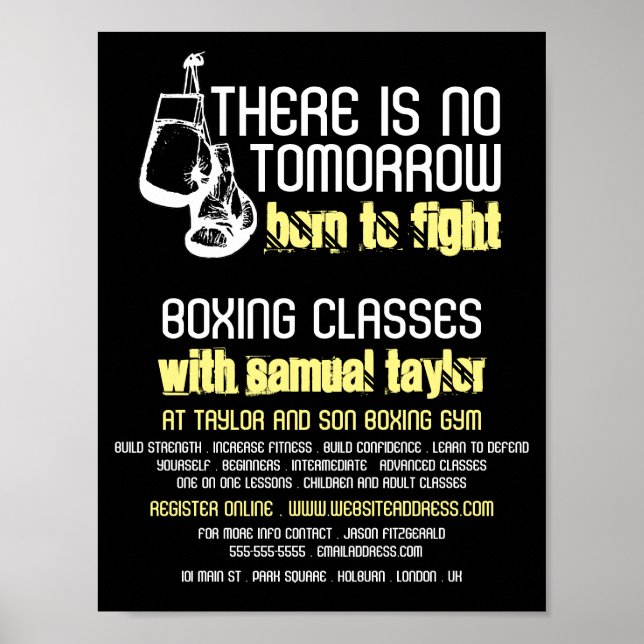 Poster Nascer Para Lutar, Boxing Club, Boxing Formador Ad (Frente)