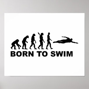 Poster Nascer para nadar a evolução