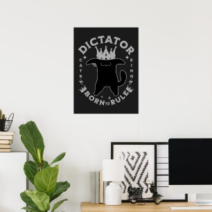 Poster Nascer Para Regra Design de gato engraçado