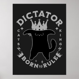 Poster Nascer Para Regra | Design de gato engraçado