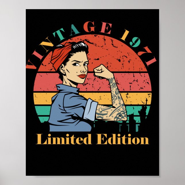 Poster Nascer Vintage 1971 em 1971 (Frente)