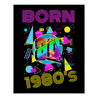 Póster Nascido em 1980 Personalizado Retro 80"s
