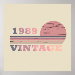 Poster nascido em 1989 vintage aniversário