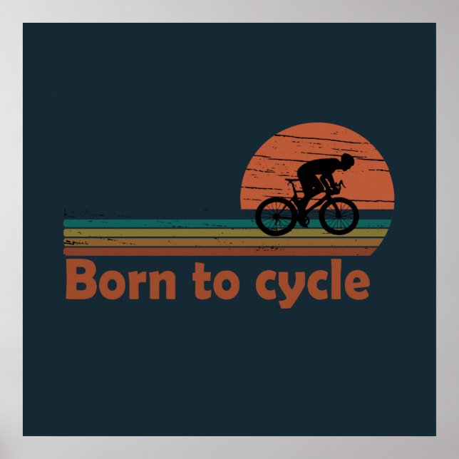 Poster Nascido para Pedalar - MTB Mountain Bike Ciclismo  (Frente)