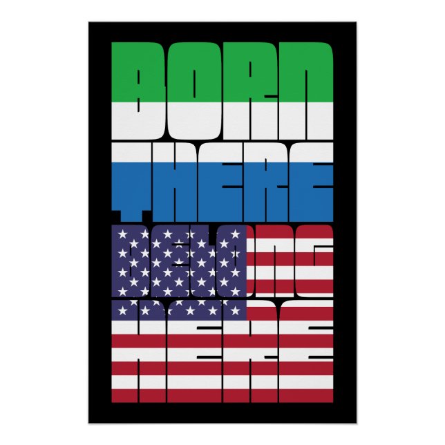 Póster Nascido Serra Leoa Pertence Americano (Frente)