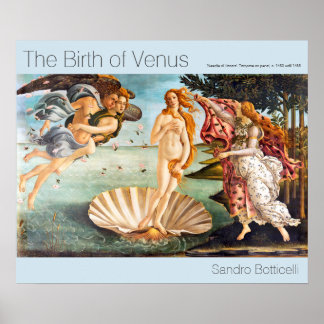 Poster Nascimento Botticelli Restaurado e Recolorado de V