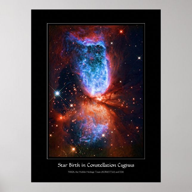 Poster Nascimento das Estrelas em Constelação Cygnus, o C (Frente)