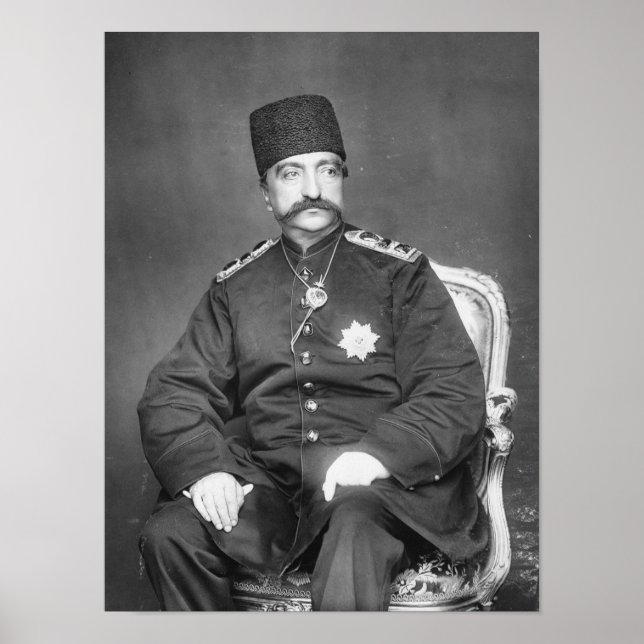 Póster Naser al-Din Shah Qajar da Pérsia (Frente)